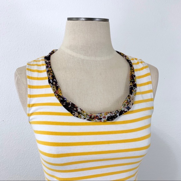 Anthropologie- Postmark Yellow Stripe Mix Top XS - Picture 2 of 7